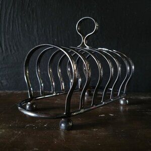 Vtg Silverplate 6 Piece Toast Rack, Toast Holder, Mail Holder, Made in England